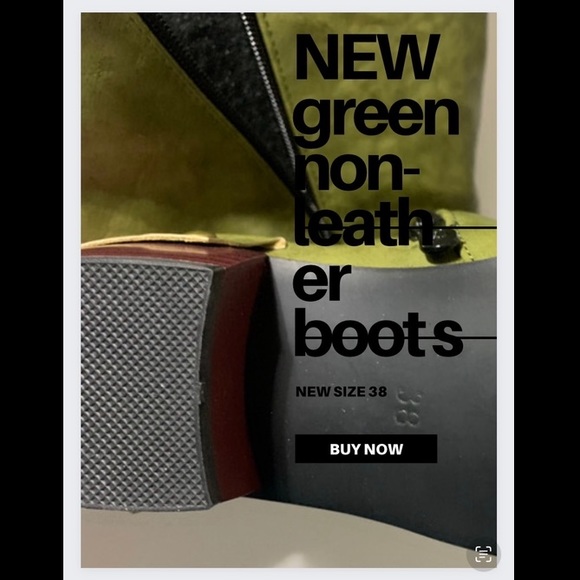 Never Worn Green Non-Leather Dress Boots - Picture 4 of 4